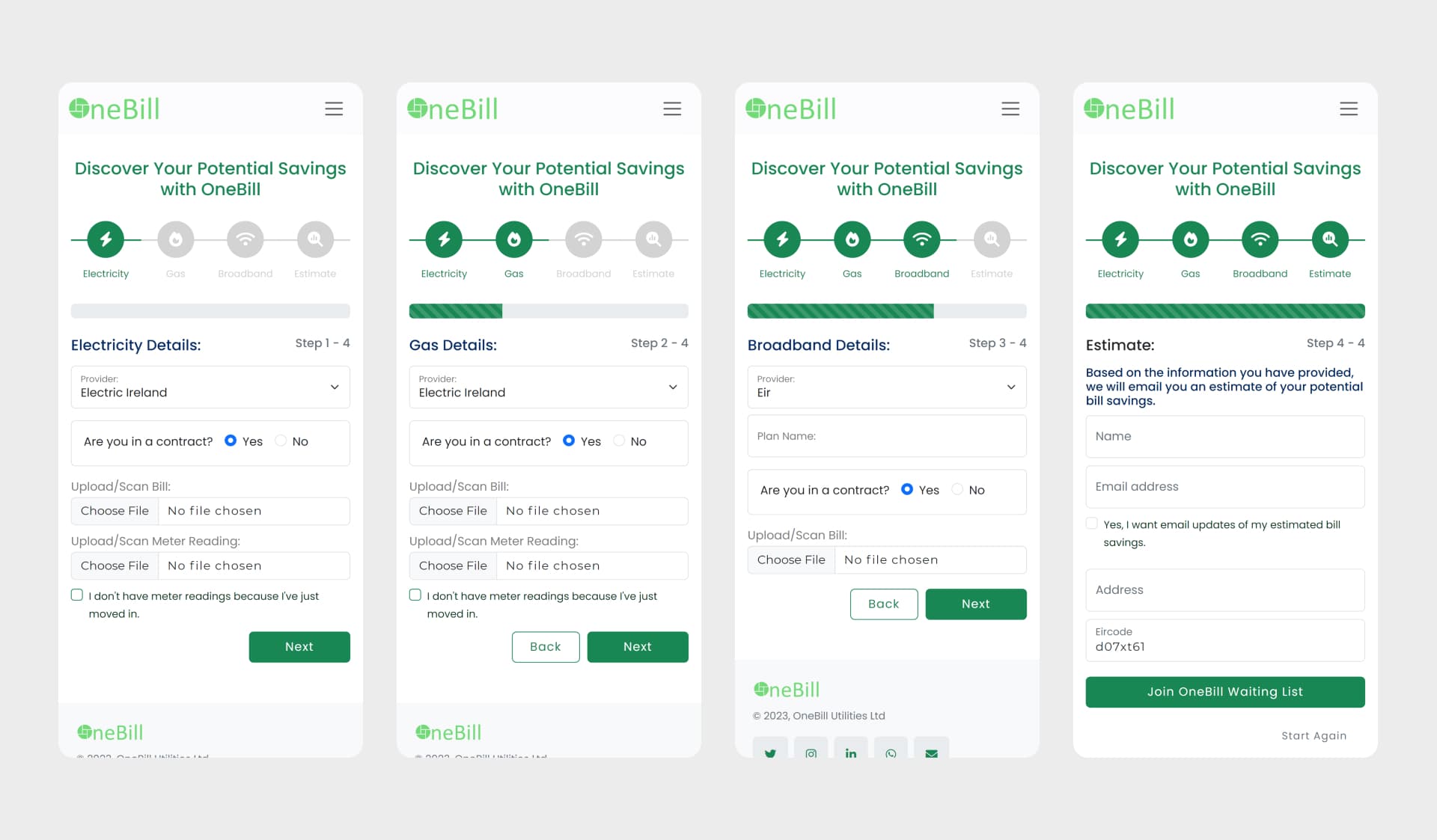 OneBill Website Onboarding