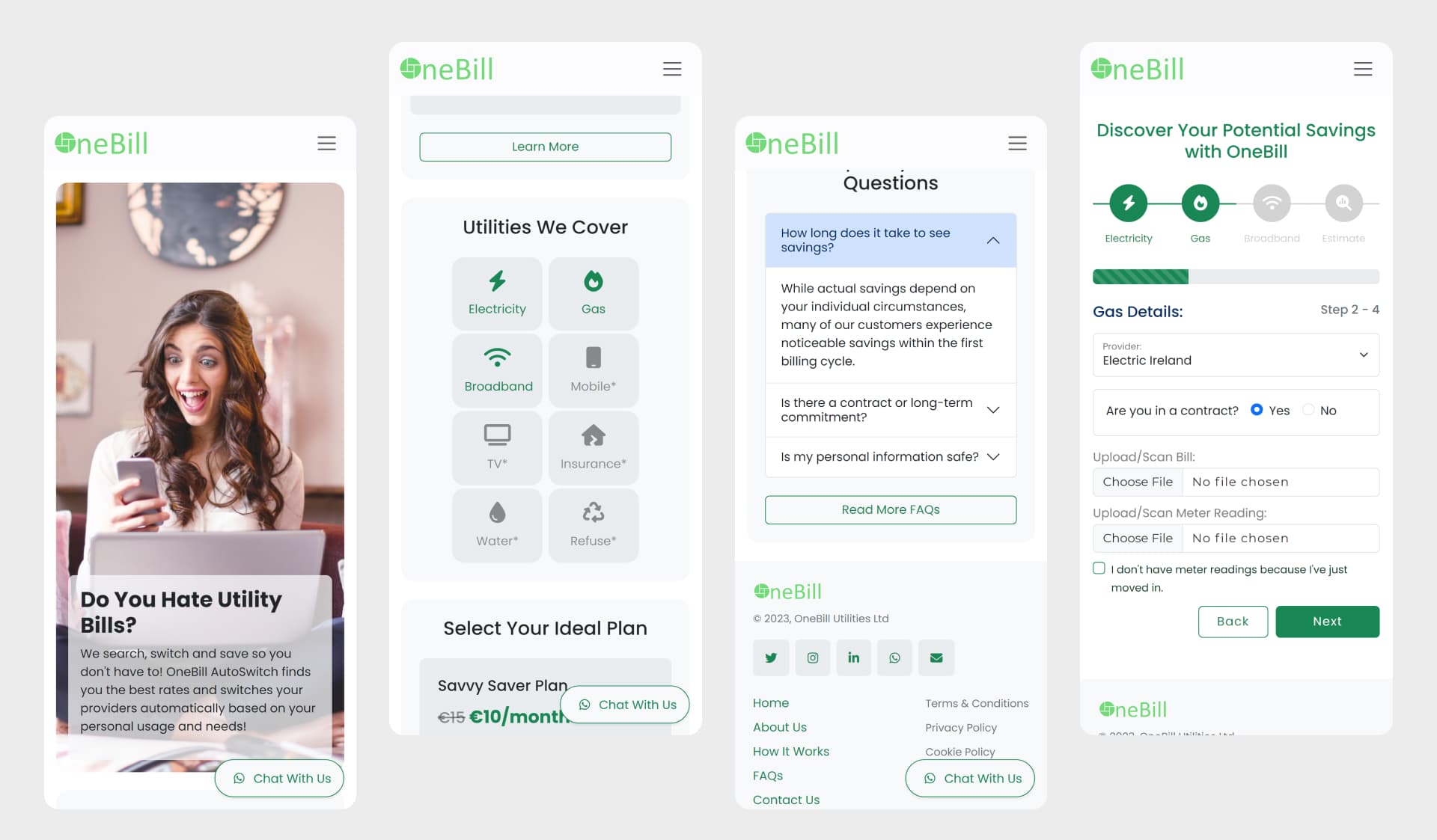 OneBill Website Overview